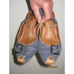 Gabor jeans blauwe peeptoes maat 6,5/40