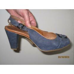 Gabor jeans blauwe peeptoes maat 6,5/40