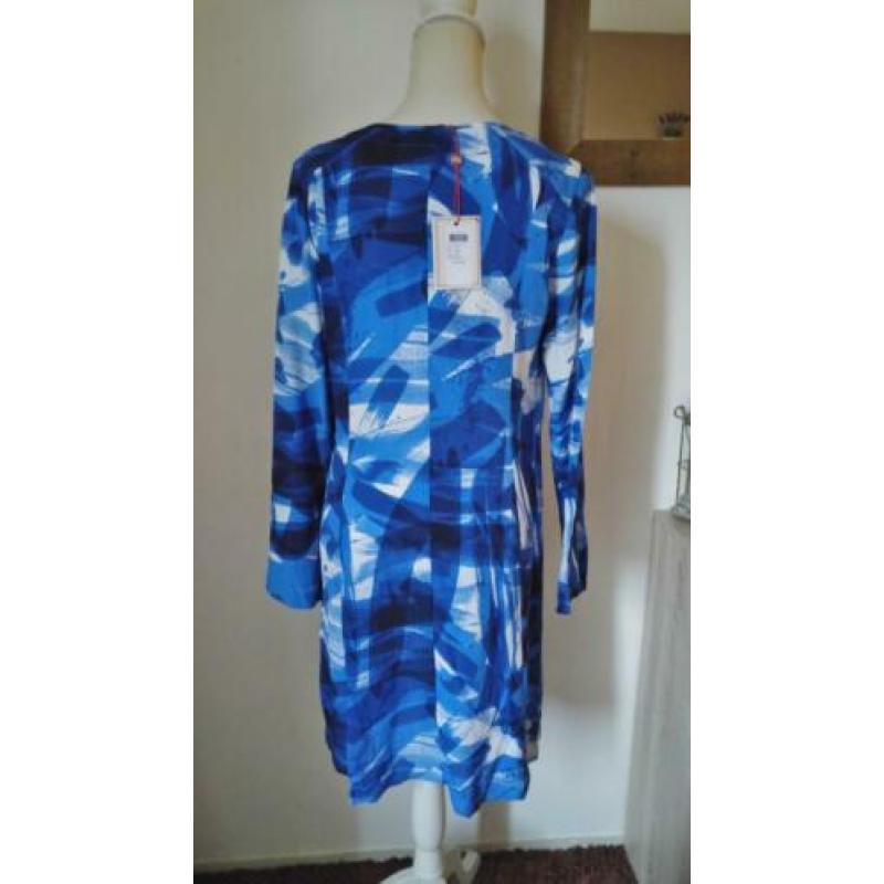 SUPER LEUKE blauw/wit print jurk van DIDI mt. M - nieuw