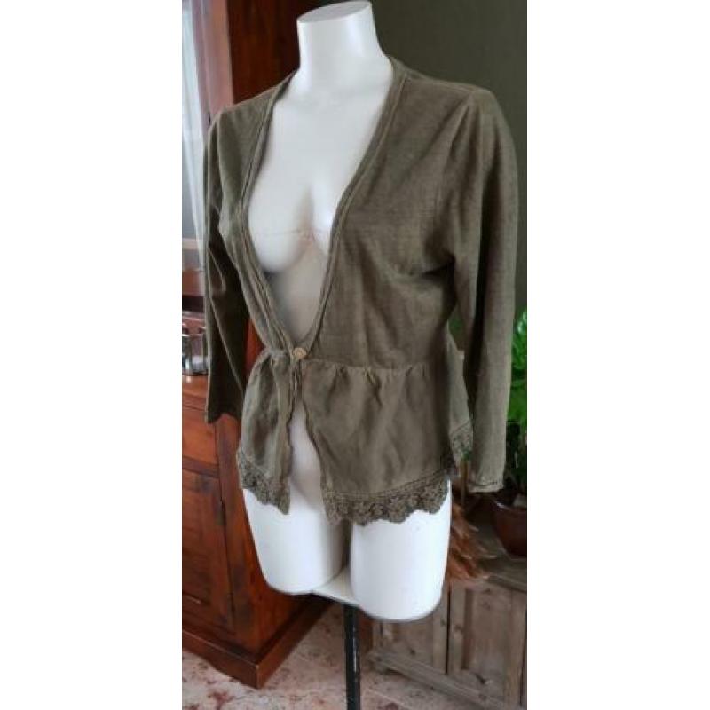 ZGAN groene SANDWICH dames vest mt M 38/40, vestje groen