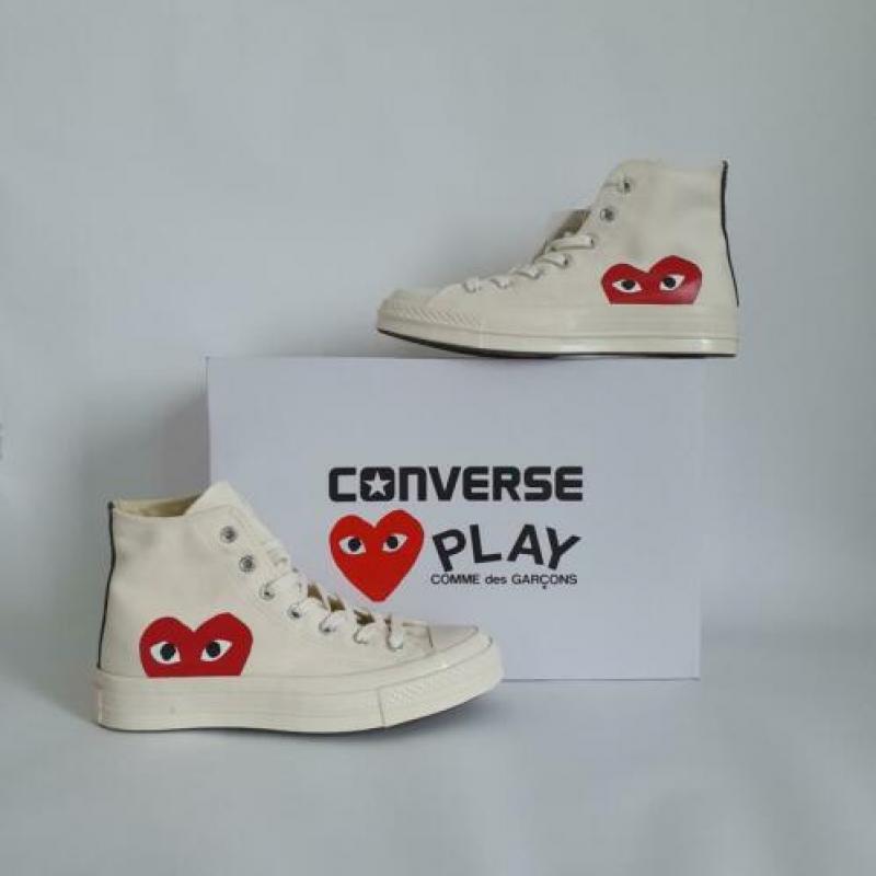 Converse 70s hi x comme des garcons play white