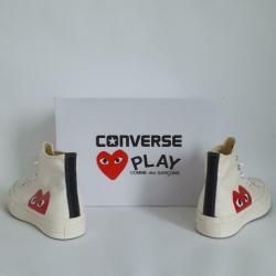 Converse 70s hi x comme des garcons play white