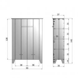 Woood Wandkast 'Joep' (142x100x38)