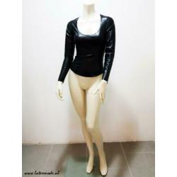 Latex top zwart sexy kinky trendy slank NIEUW mt. M: 48,-