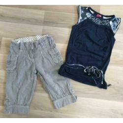 Zomer set: blauw _ 3/4 broek met shirt, Persival, mt 104-110