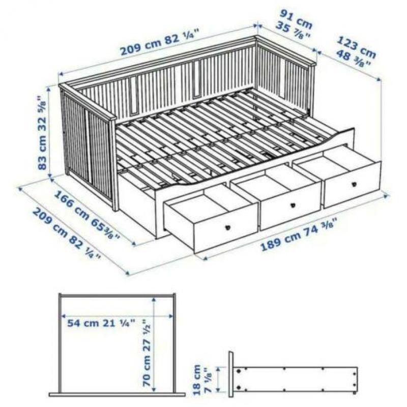 IKEA hemnes bed uitschuifbaar 1 en 2 persoons