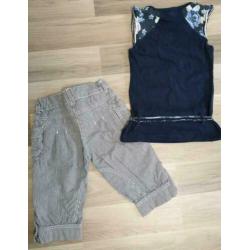 Zomer set: blauw _ 3/4 broek met shirt, Persival, mt 104-110