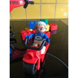 Duplo brandweer helicopter + motorrijder