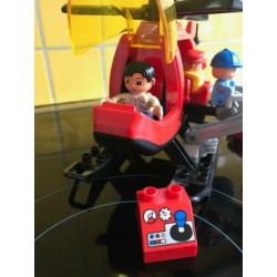 Duplo brandweer helicopter + motorrijder