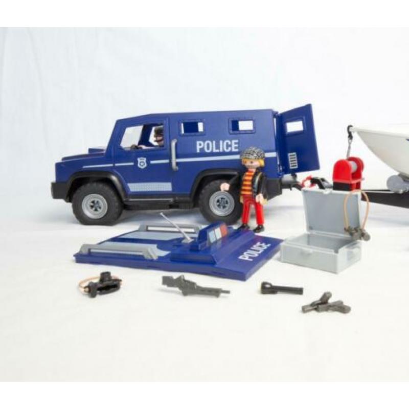 Playmobil Politieauto met Speedboot