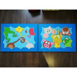 Schilderij (set van twee) voor babykamer / kinderkamer