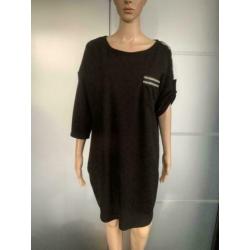 E88 jurk maat XL=44/46 sweatdress sweat sweatjurk zwart