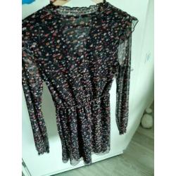 Vintage trendy jurk bloemen maat S