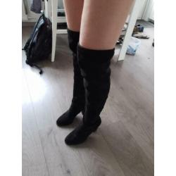 Overknee thigh high boots laarzen zwart mt 40 41