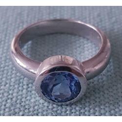 Zinzi zilver ring blauwe steen maat 58 / 18,5