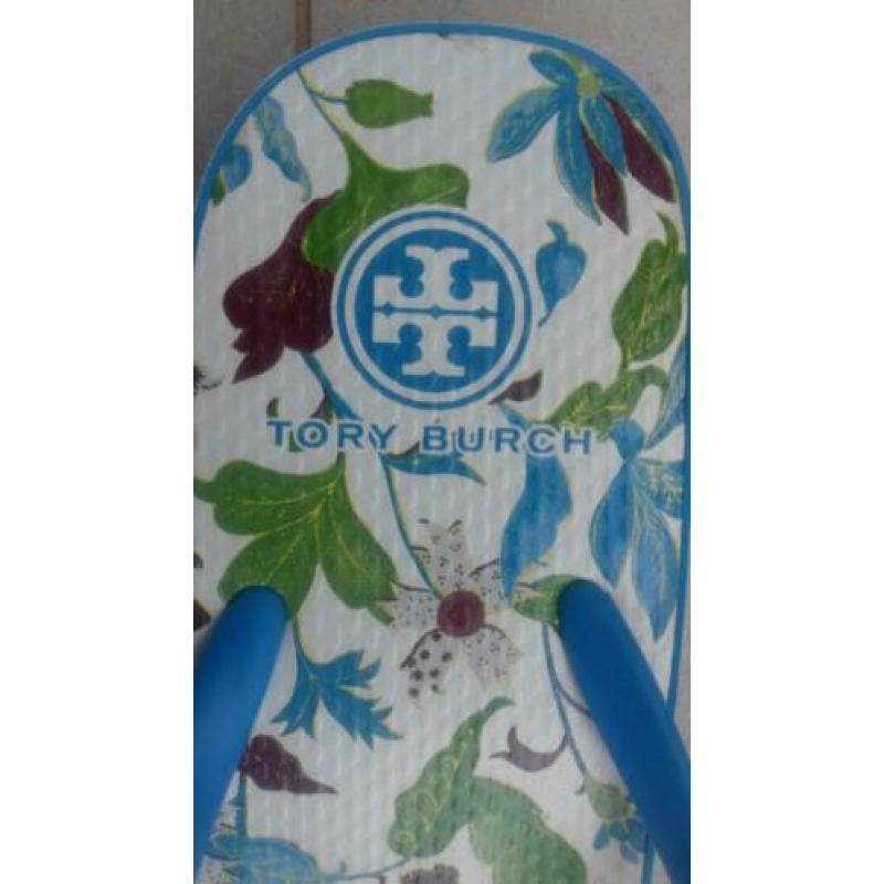 Tory Burch turquoise slippers