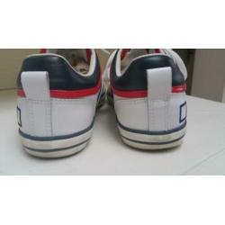 Wit/blauw/rode DATE sneakers 40. Leer.