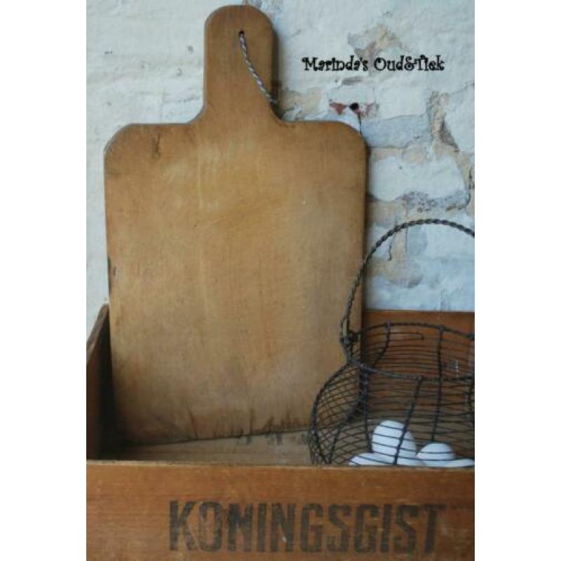 brocante oude grote houten broodplank / snijplank