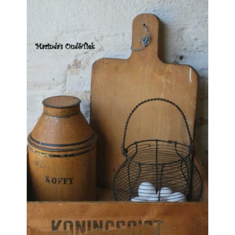 brocante oude grote houten broodplank / snijplank