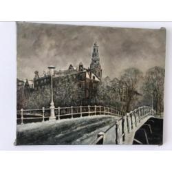 Schilderij Winterstuk Westerkerk