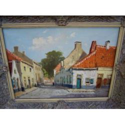 Henk Welther (1891-1947), ouderwets straatbeeld met figuren